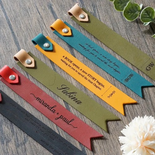 Personalized leather bookmark - personalized,