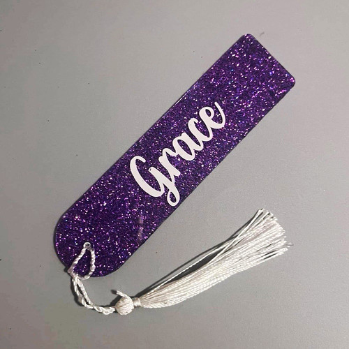 Personalised glitter bookmark - personalised,