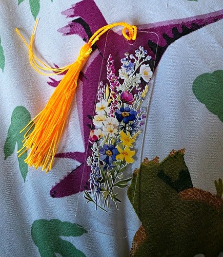 Floral bookmark with yellow - floral,