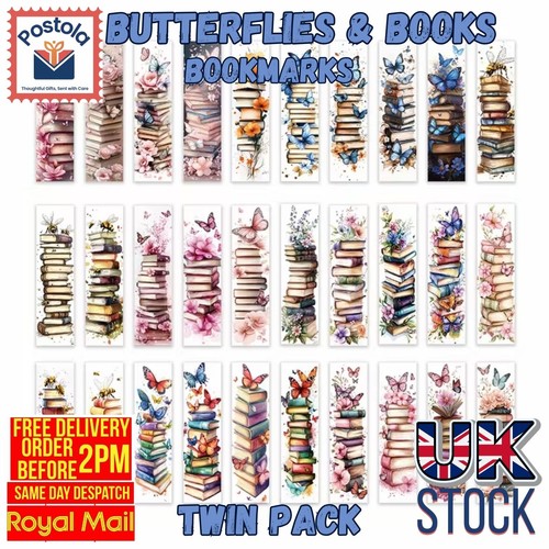 Butterflies books bookmarks - books,