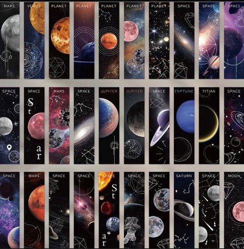 Space planet bookmarks - &, —