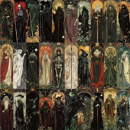 Gothic tarot bookmarks - tarot,