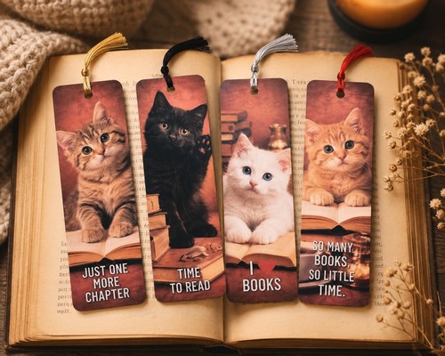Cat bookmark set cute - set, 4.
