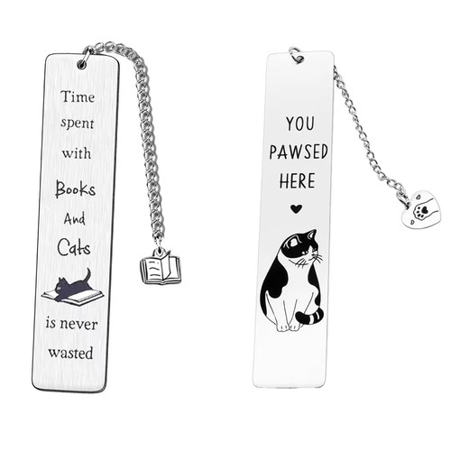 Cat bookmarks stainless - bookmarks, steel