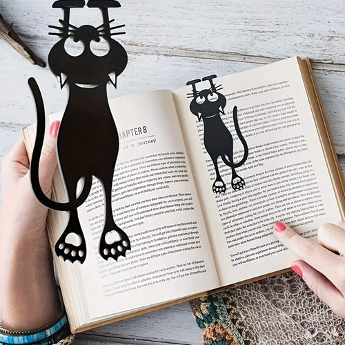 Metal cat bookmark - metal, cute