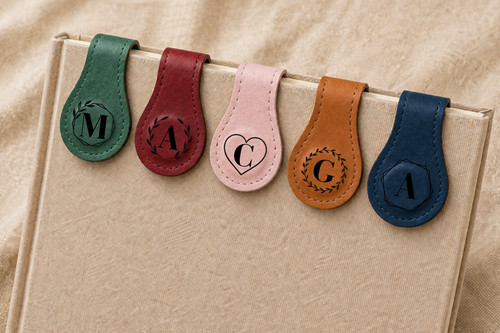 Personalised leather bookmark - leather,