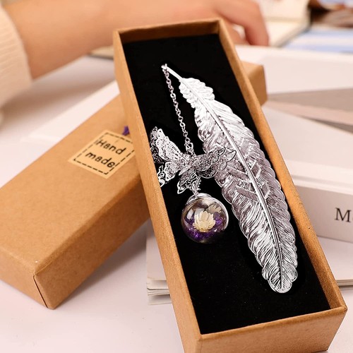 Metal feather bookmark gifts - metal,