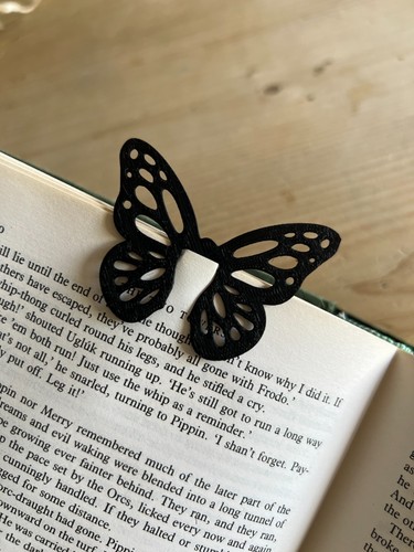 Black butterfly bookmark - black,