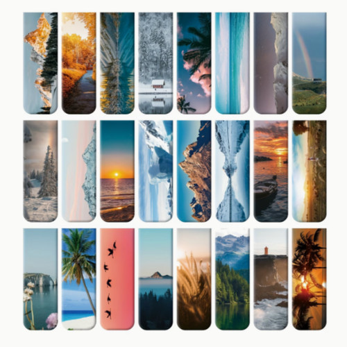 Scenic magnetic bookmarks - 24,