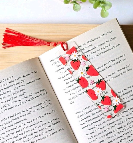 Rectangle bookmark strawberry - rectangle,