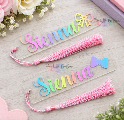 Personalised acrylic bookmark - acrylic,