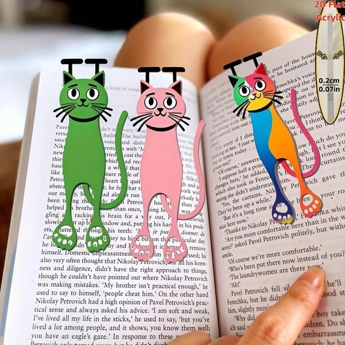 3pcs acrylic cat bookmarks - 3pcs,