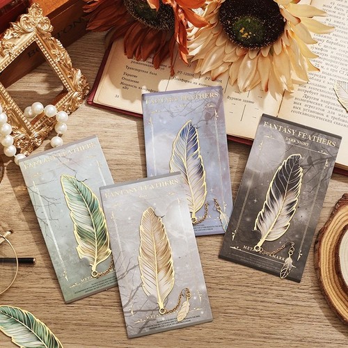 Bookmark feather metal aurora - bookmark,