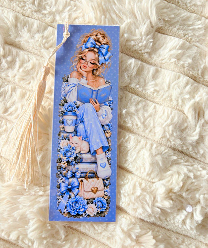 Blue white floral girl - &,