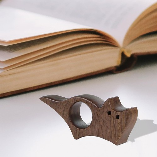 1pc wooden cat dog reading - 1pc,