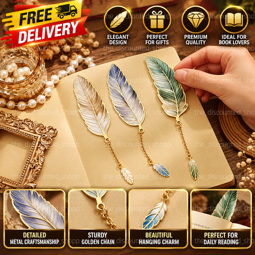 Bookmark feather metal aurora - feather,