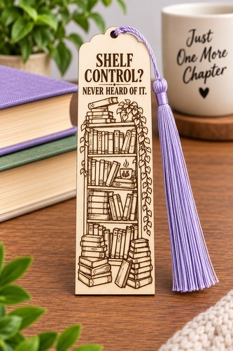 Wooden shelf control bookmark - shelf,