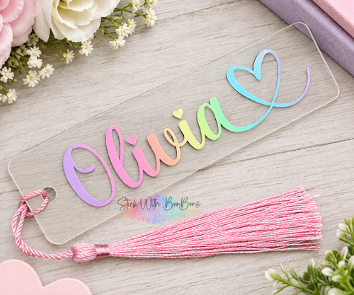 Personalised acrylic bookmark - personalised,