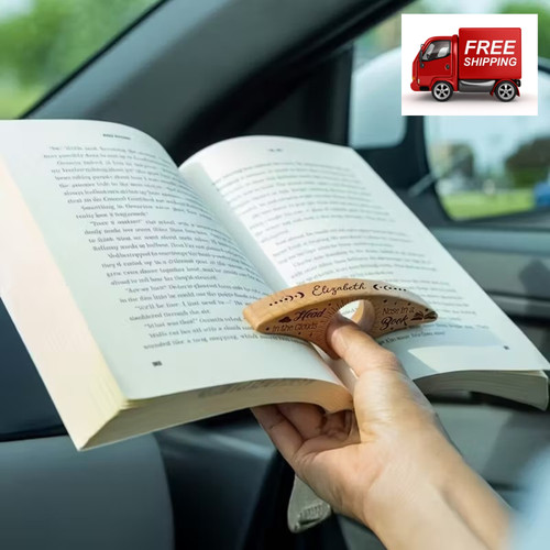 Retro wooden book page holder - book,