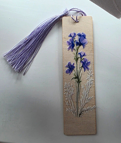 Wooden floral pattern bookmark - wooden,