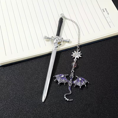 Sword dragon pendant metal - dragon,
