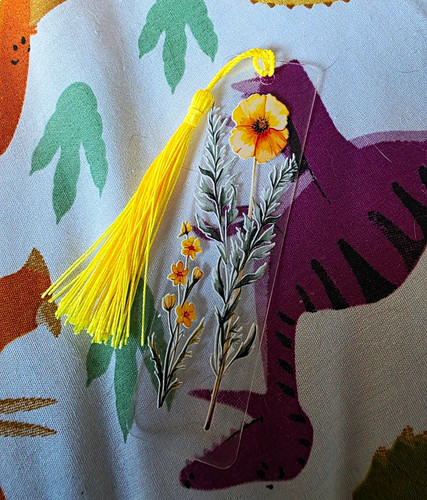 Floral bookmark with yellow - floral,