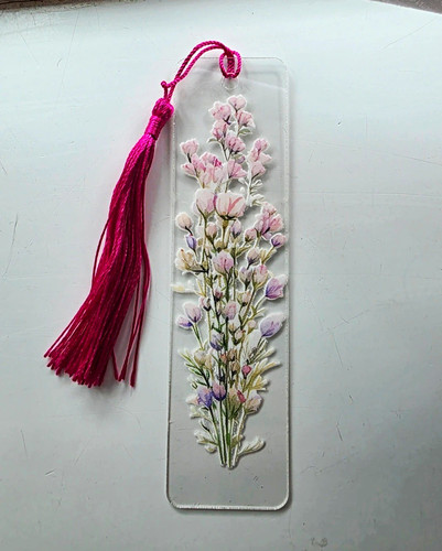 Floral bookmark with pink - floral,