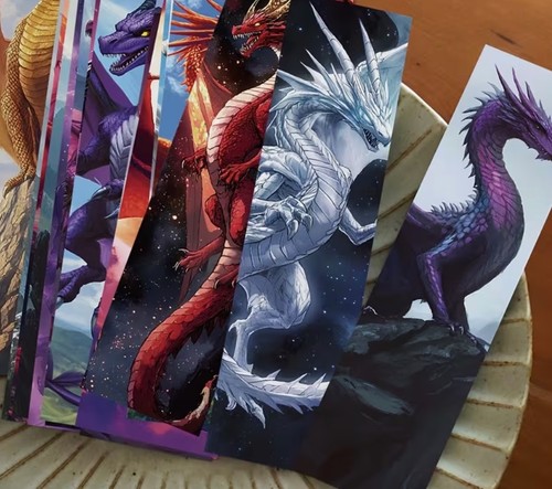 Bookmarks colourful dragons - -,