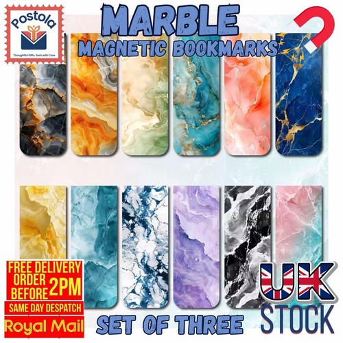 Marble magnetic bookmarks - marble, set