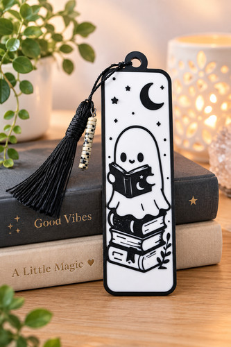 Spooky bookworm ghost - bookworm,