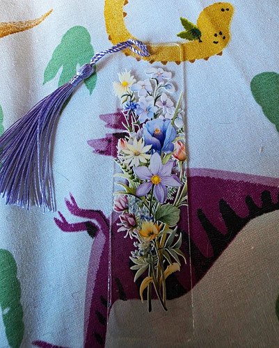 Floral bookmark with purple - floral,