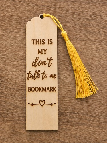 Engraved wooden bookmark funny - wooden,