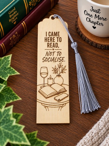 Funny wooden bookmark - bookmark, i