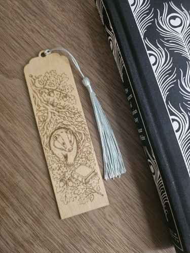 Wooden bookmark badger - bookmark,