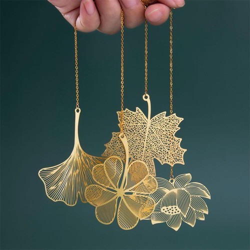 Metal bookmark vintage leaf - vintage,